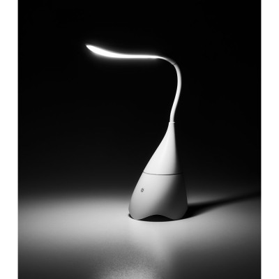 GRAHAME. Portable desk lamp with speaker and 5-hour battery life in recycled ABS (100 rABS)